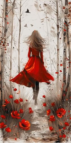 Diamond Painting Erwachsene Groß XXL 10x20cm, 5D Diamond Painting Frau Diamant Paintings Bilder Mohn Daiments Paintings Kinder, DIY Mosaik Bastelset Erwachsene, Halloween Deko Wohnzimmer J2-14062 von Jinycoon