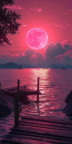 Diamond Painting Erwachsene Groß XXL 10x20cm, 5D Diamond Painting Pier Diamant Paintings Bilder Mond Daiments Paintings Kinder, DIY Mosaik Bastelset Erwachsene, Halloween Deko Wohnzimmer J2-13862 von Jinycoon