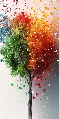 Diamond Painting Erwachsene Groß XXL 10x20cm,5D Diamond Painting Baum Diamant Paintings Bilder Ahornblatt Daiments Paintings Kinder,DIY Mosaik Bastelset Erwachsene,Halloween Deko Wohnzimmer J2-14202 von Jinycoon