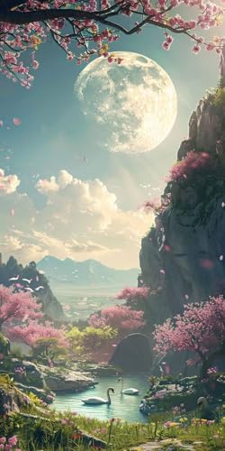 Diamond Painting Erwachsene Groß XXL 10x20cm,5D Diamond Painting Landschaft Diamant Paintings Bilder Schwan Daiments Paintings Kinder,DIY Mosaik Bastelset Erwachsene,Halloween Deko Wohnzimmer J2-14322 von Jinycoon