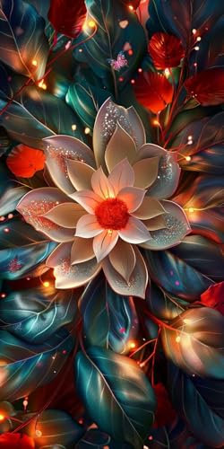 Diamond Painting Erwachsene Groß XXL 30x60cm, 5D Diamond Painting Blumen Diamant Paintings Bilder Anlage Daiments Paintings Kinder, DIY Mosaik Bastelset Erwachsene, Halloween Deko Wohnzimmer J2-14183 von Jinycoon