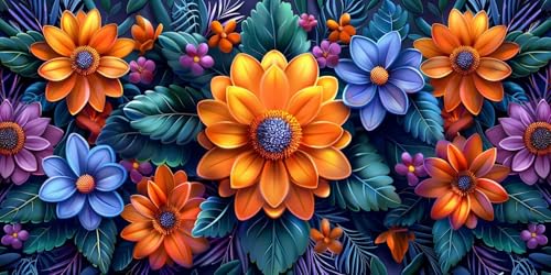 Diamond Painting Erwachsene Groß XXL 50x100cm, 5D Diamond Painting Chrysantheme Diamant Paintings Bilder Anlage Daiments Paintings Kinder, DIY Bastelset Erwachsene, Halloween Deko Wohnzimmer J2-525 von Jinycoon