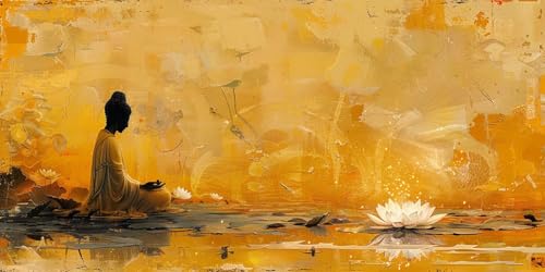 Diamond Painting Erwachsene Groß XXL 50x100cm, 5D Diamond Painting Zen Diamant Paintings Bilder Lotus Daiments Paintings Kinder, DIY Mosaik Bastelset Erwachsene, Halloween Deko Wohnzimmer J2-1485 von Jinycoon