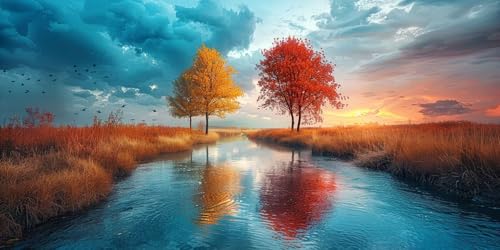 Diamond Painting Erwachsene Groß XXL 50x100cm,5D Diamond Painting Herbst Diamant Paintings Bilder Landschaft Daiments Paintings Kinder,DIY Mosaik Bastelset Erwachsene,Halloween Deko Wohnzimmer J2-3685 von Jinycoon