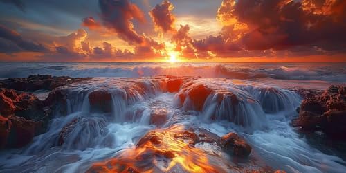 Diamond Painting Erwachsene Groß XXL 50x100cm,5D Diamond Painting Sonnenaufgang Diamant Paintings Bilder Meer Daiments Paintings Kinder,DIY Mosaik Bastelset Erwachsene,Halloween Deko Wohnzimmer J2-565 von Jinycoon