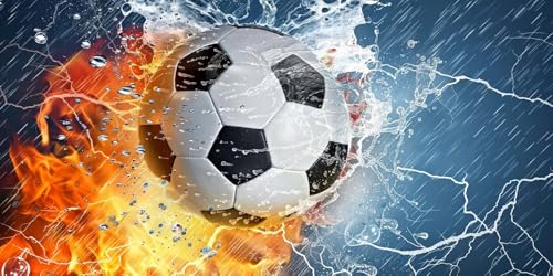 Diamond Painting Erwachsene Groß XXL 60x120cm, 5D Diamond Painting Fußball Diamant Paintings Bilder Flamme Daiments Paintings Kinder, DIY Mosaik Bastelset Erwachsene, Halloween Deko Wohnzimmer J2-486 von Jinycoon