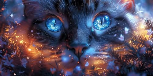 Diamond Painting Erwachsene Groß XXL 60x120cm, 5D Diamond Painting Katze Diamant Paintings Bilder Blume Daiments Paintings Kinder, DIY Mosaik Bastelset Erwachsene, Halloween Deko Wohnzimmer J2-3406 von Jinycoon