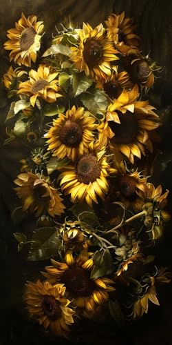 Diamond Painting Erwachsene Groß XXL 70x140cm, 5D Diamond Painting Sonnenblume Diamant Paintings Bilder Anlage Daiments Paintings Kinder, DIY Bastelset Erwachsene, Halloween Deko Wohnzimmer J2-14287 von Jinycoon
