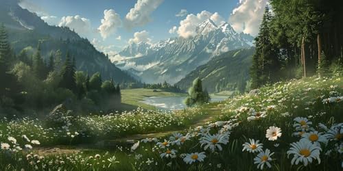 Diamond Painting Erwachsene Groß XXL 90x180cm, 5D Diamond Painting Gänseblümchen Diamant Paintings Bilder Landschaft Daiments Paintings Kinder, DIY Mosaik Bastelset Erwachsene, Deko Wohnzimmer J2-349 von Jinycoon