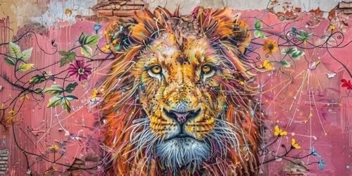 Diamond Painting Erwachsene Groß XXL 90x180cm, 5D Diamond Painting Tiger Diamant Paintings Bilder Graffiti Daiments Paintings Kinder, DIY Mosaik Bastelset Erwachsene, Halloween Deko Wohnzimmer J2-1609 von Jinycoon