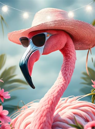 Diamond Painting Kinder Tier, Diamant Painting Bilder Flamingo Diamond Paintings Set, Daiments Paintings Erwachsene, DIY Crystal Art Pictures Embroidery Cross Stitch, Home Wall Decor 30x40cm JI-1362 von Jinycoon