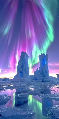 Diamond Painting Landschaft Diamant Painting Bilder Erwachsene Aurora Diamond Paintings Set, 5D Daiments Paintings Kinder, DIY Diamant Malerei Stickerei Basteln Mädchen, Zimmer Deko 100x200cm J2-14160 von Jinycoon