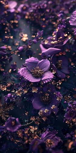 Diamond Painting Lila Diamant Painting Bilder Erwachsene Blume Diamond Paintings Set, 5D Daiments Paintings Kinder, DIY Diamant Kunst Malerei Stickerei Basteln Mädchen, Zimmer Deko 70x140cm J2-13917 von Jinycoon