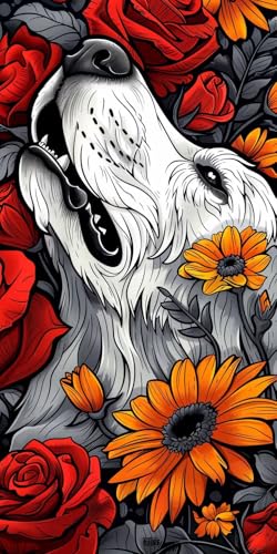 Diamond Painting Rose Diamant Painting Bilder Erwachsene Chrysantheme Diamond Paintings Set, 5D Daiments Paintings Kinder, DIY Diamant Malerei Stickerei Basteln Mädchen, Zimmer Deko 70x140cm J2-13157 von Jinycoon