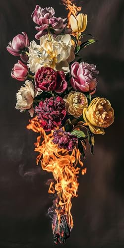 Diamond Painting Rose Diamant Painting Bilder Erwachsene Flamme Diamond Paintings Set, 5D Daiments Paintings Kinder, DIY Diamant Kunst Malerei Stickerei Basteln Mädchen, Zimmer Deko 10x20cm J2-13172 von Jinycoon