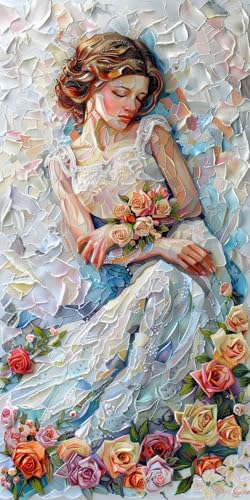 Diamond Painting Rose Diamant Painting Bilder Erwachsene Frau Diamond Paintings Set, 5D Daiments Paintings Kinder, DIY Diamant Kunst Malerei Stickerei Basteln Mädchen, Zimmer Deko 70x140cm J2-14077 von Jinycoon