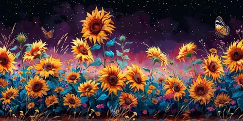 Diamond Painting Sonnenblume Diamant Painting Bilder Erwachsene Anlage Diamond Paintings Set, 5D Daiments Paintings Kinder, DIY Diamant Malerei Stickerei Basteln Mädchen, Zimmer Deko 30x60cm J2-1673 von Jinycoon