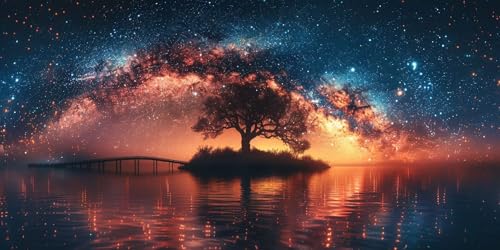 Diamond Painting Sternenhimmel Diamant Painting Bilder Erwachsene Baum Diamond Paintings Set, 5D Daiments Paintings Kinder, DIY Diamant Malerei Stickerei Basteln Mädchen, Zimmer Deko 90x180cm J2-2099 von Jinycoon