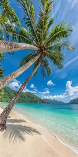 Diamond Painting Strand Diamant Painting Bilder Erwachsene Kokosnussbäume Diamond Paintings Set, 5D Daiments Paintings Kinder, DIY Diamant Malerei Stickerei Basteln, Zimmer Deko 100x200cm J2-14420 von Jinycoon