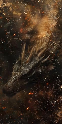 Diamond Painting Tier Diamant Painting Bilder Erwachsene Drachen Diamond Paintings Set, 5D Daiments Paintings Kinder, DIY Diamant Kunst Malerei Stickerei Basteln Mädchen, Zimmer Deko 90x180cm J2-14099 von Jinycoon