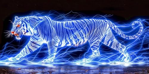 Diamond Painting Tiger Diamant Painting Bilder Erwachsene Abstrakt Diamond Paintings Set,5D Daiments Paintings Kinder,DIY Diamant Kunst Malerei Stickerei Basteln Mädchen,Zimmer Deko 30x60cm J2-11493 von Jinycoon