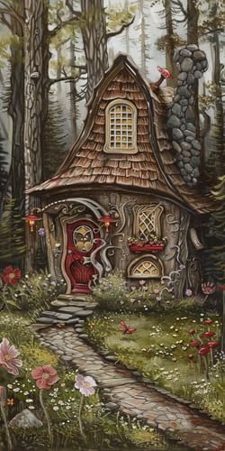 Diamond Painting Wald Diamant Painting Bilder Erwachsene Kabine Diamond Paintings Set, 5D Daiments Paintings Kinder, DIY Diamant Kunst Malerei Stickerei Basteln Mädchen, Zimmer Deko 40x80cm J2-12654 von Jinycoon