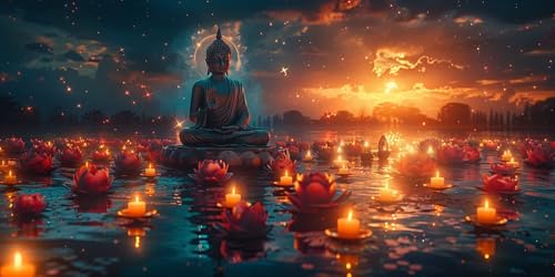 Diamond Painting Zen Diamant Painting Bilder Erwachsene Lotus Diamond Paintings Set, 5D Daiments Paintings Kinder, DIY Diamant Kunst Malerei Stickerei Basteln Mädchen, Zimmer Deko 80x160cm J2-1498 von Jinycoon