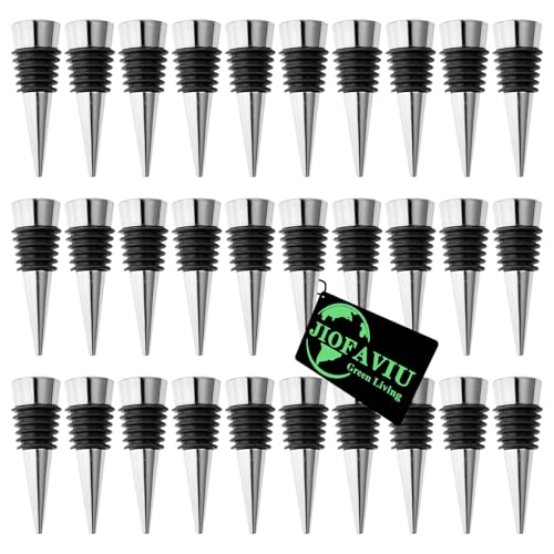 JIOFAVIU 30-teiliges Weinflaschenverschluss-Set, Harz-Weinflaschenverschlüsse, Formen-Set, Zubehör, Weinstopfen für Silikonformen, Epoxidharz (Metall, Silber) von Jiofaviu