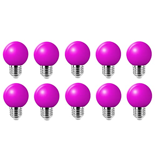 10er E27 Farbige Glühbirne, 2W G45 Farbige Glühbirnen, Globe Lichterkette bunt, Innen- Außen Lichterkette glühbirne, Weihnachtsbeleuchtung für Weihnachten Hochzeit Party Weihnachtsbaum, Violett 10er E27 Farbige Glühbirne, 2W G45 Farbige Glühbirnen, Globe Lichterkette bunt, Innen- Außen Lichterkette glühbirne, Weihnachtsbeleuchtung für Weihnachten Hochzeit Party Weihnachtsbaum, Violett von Jiotouhu
