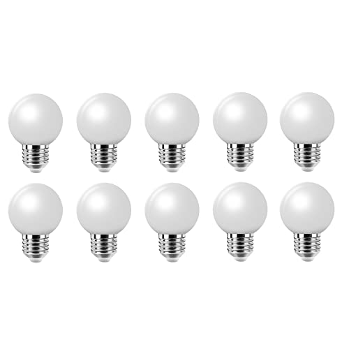 10er E27 Farbige Glühbirne, 2W G45 Farbige Glühbirnen, Globe Lichterkette bunt, Innen- Außen Lichterkette glühbirne, Weihnachtsbeleuchtung für Weihnachten Hochzeit Party Weihnachtsbaum, kaltweiß 10er E27 Farbige Glühbirne, 2W G45 Farbige Glühbirnen, Globe Lichterkette bunt, Innen- Außen Lichterkette glühbirne, Weihnachtsbeleuchtung für Weihnachten Hochzeit Party Weihnachtsbaum, kaltweiß von Jiotouhu