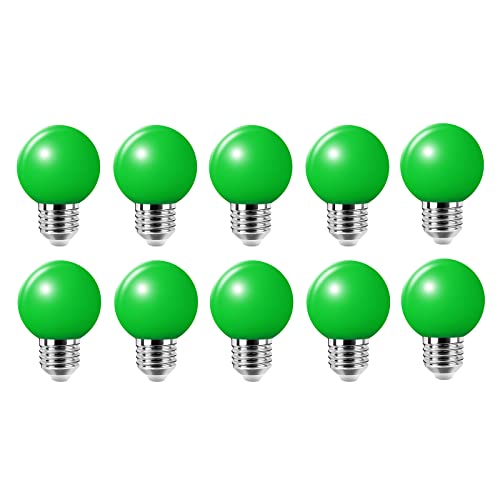 Jiotouhu 10er E27 Farbige Glühbirne, 2W G45 Farbige Glühbirnen, Globe Lichterkette bunt, Innen- Außen Lichterkette glühbirne, Weihnachtsbeleuchtung für Weihnachten Hochzeit Party Weihnachtsbaum, Grün Jiotouhu 10er E27 Farbige Glühbirne, 2W G45 Farbige Glühbirnen, Globe Lichterkette bunt, Innen- Außen Lichterkette glühbirne, Weihnachtsbeleuchtung für Weihnachten Hochzeit Party Weihnachtsbaum, Grün von Jiotouhu