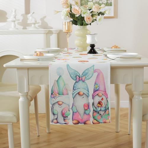 Frühlingsfest Dekoration Tisch Häschen Hase Ei Muster Tisch Deko Tischbanner Bunny und Ei Thema Geschirr (E, B) von Jipersuo
