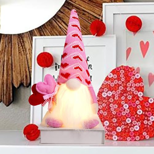 Leuchtende Zwergen-Dekorationen für Zuhause, Beleuchtung, Zwerg hält Rose, Ballon-Ornamente, für den Innenbereich, müde Tablett, kleine Ornamente (A, Einheitsgröße) von Jipersuo