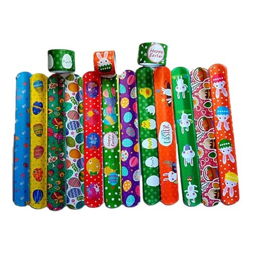 100 Stück Slap Armbänder Ostern Slap Bands Armbänder für Spielzeug Füllstoffe Kinder Pocket Slap Band Geschenk 100 Stück Slap Armbänder Ostern Slap Bands Armbänder für Spielzeug Füllstoffe Kinder Pocket Slap Band Geschenk von Jiqoe