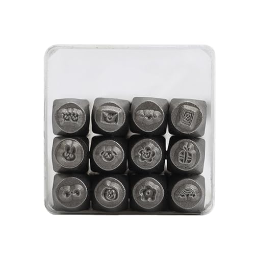 12-teiliges Metallmeißel-Set, professionelles Schmuck-Stempelwerkzeug, Schnitzwerkzeug, Musterschnitzwerkzeug, Stahlstruktur für Schmuck von Jiqoe