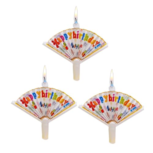 3-teiliges Geburtstags-Set in Fächerform, einzigartig, kreativer Kuchen für Party, Spaß, sichere Party-Dekoration von Jiqoe