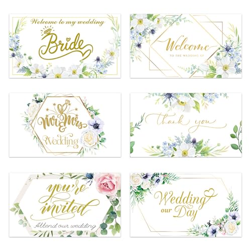 6 Blatt Blume Wasserflasche Aufkleber Hochzeit Verpackung Aufkleber für Hochzeit Brautduschen Verlobung Party Dekoration von Jiqoe