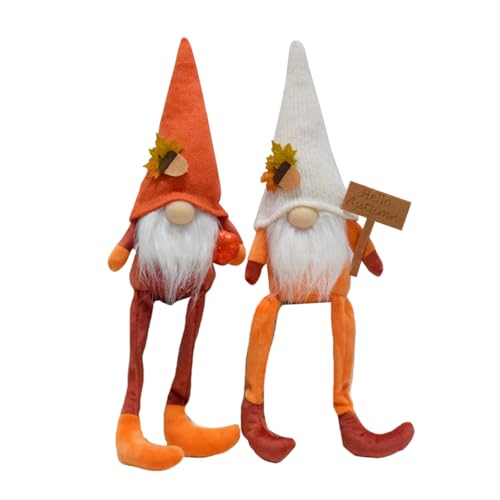 Jiqoe 1 Paar Herbst-Zwerge, Puppen mit hängenden Beinen, handgefertigt, Erntethema, Zwergfiguren für Zuhause, Dekoration, Paar, Geschenk Jiqoe 1 Paar Herbst-Zwerge, Puppen mit hängenden Beinen, handgefertigt, Erntethema, Zwergfiguren für Zuhause, Dekoration, Paar, Geschenk von Jiqoe