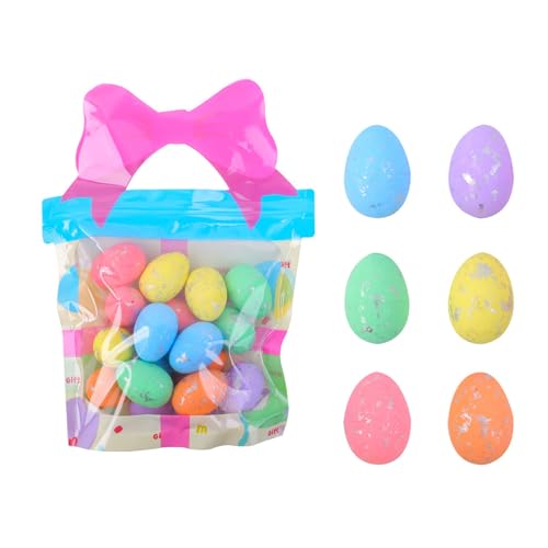 Jiqoe 18 farbige gesprenkelte Eier, kleine bunte Schaumstoff-Eier, Party-Tischaufsätze für Heimdekoration und Korbfüller Jiqoe 18 farbige gesprenkelte Eier, kleine bunte Schaumstoff-Eier, Party-Tischaufsätze für Heimdekoration und Korbfüller von Jiqoe