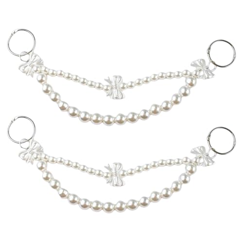 Jiqoe 2 Stück künstliche Perlenkette, Taschen-Dekoration, Charm, große Imitationsperlen Perlen, Geldbörsenkette, Handtaschenkette für Damen, Tasche Jiqoe 2 Stück künstliche Perlenkette, Taschen-Dekoration, Charm, große Imitationsperlen Perlen, Geldbörsenkette, Handtaschenkette für Damen, Tasche von Jiqoe