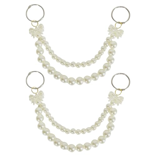 Jiqoe 2 Stück künstliche Perlenkette, Taschen-Dekoration, Charm, große Imitationsperlen Perlen, Geldbörsenkette, Handtaschenkette für Damen, Tasche Jiqoe 2 Stück künstliche Perlenkette, Taschen-Dekoration, Charm, große Imitationsperlen Perlen, Geldbörsenkette, Handtaschenkette für Damen, Tasche von Jiqoe