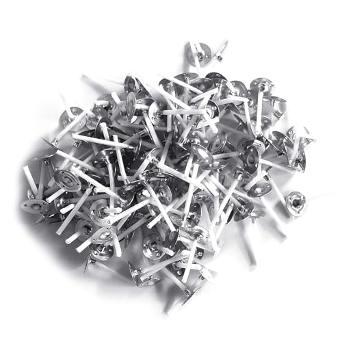 Jiqoe 200 Stück vorgefasste Baumwolldochte mit Metallhalte-Tabs für dekorative Teelichter, Bastelbedarf Jiqoe 200 Stück vorgefasste Baumwolldochte mit Metallhalte-Tabs für dekorative Teelichter, Bastelbedarf von Jiqoe