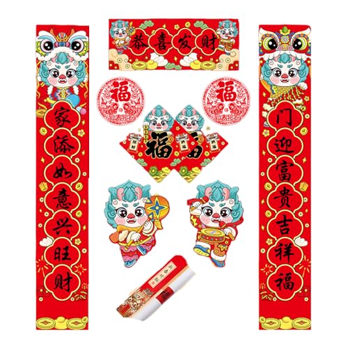 Jiqoe 2025 Chinesisches Neujahrsschlange, Frühlingsfest, Paare, Aufkleber-Set, traditionell, modern, für Heim- und Bürodekorationen Jiqoe 2025 Chinesisches Neujahrsschlange, Frühlingsfest, Paare, Aufkleber-Set, traditionell, modern, für Heim- und Bürodekorationen von Jiqoe