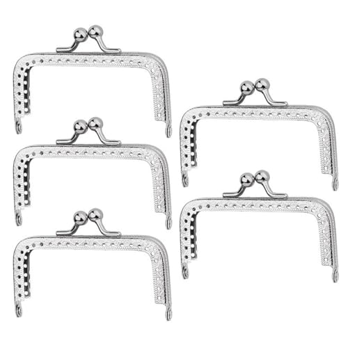 Jiqoe 5 Stück quadratischer gewölbter Metallrahmen für Geldbörsen, 85 mm, Metallverschluss, Schloss für Münzgeldbörsen, Handtaschen, Näharbeiten, Bastelprojekte Jiqoe 5 Stück quadratischer gewölbter Metallrahmen für Geldbörsen, 85 mm, Metallverschluss, Schloss für Münzgeldbörsen, Handtaschen, Näharbeiten, Bastelprojekte von Jiqoe