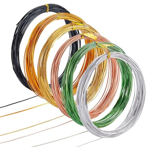 Jiqoe 6 Rollen flacher Aluminiumdraht, biegbarer Aluminiumdraht, Schmuckdraht, bunter Draht, Metalldraht zum Basteln Jiqoe 6 Rollen flacher Aluminiumdraht, biegbarer Aluminiumdraht, Schmuckdraht, bunter Draht, Metalldraht zum Basteln von Jiqoe