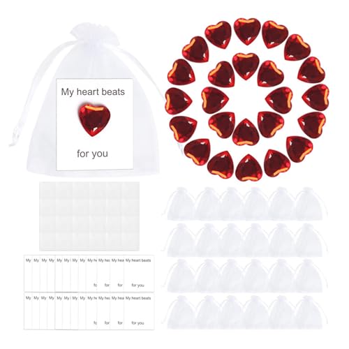 Jiqoe Acryl-Herz-Strass-Applikation, Stein, Kristall, Edelsteine und Organza-Beutel für Hochzeiten und Verabredungen, Partyzubehör Jiqoe Acryl-Herz-Strass-Applikation, Stein, Kristall, Edelsteine und Organza-Beutel für Hochzeiten und Verabredungen, Partyzubehör von Jiqoe
