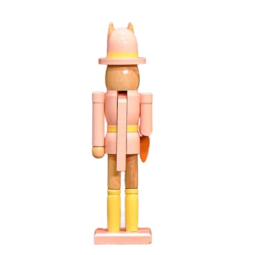 Jiqoe Artistic Oster-Hasen-Nussknacker-Holzfigur, Ornament mit Hut und buntem Körper, 30,5 cm von Jiqoe