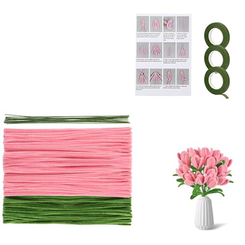 Jiqoe Biegbarer Drehstab für Tulpen/Sonnenblumen, Chenille, Stiele, kreatives Blumenstrauß, Bastelzubehör, Schmuckwerkzeug von Jiqoe