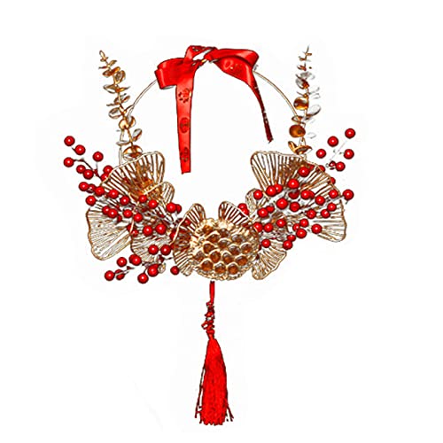 Jiqoe Chinesischer Hochzeits-Hintergrund, Kranz, Fotografie-Requisiten, zum Aufhängen für Hochzeit, Valentinstag, Raumdekoration, Girlanden Jiqoe Chinesischer Hochzeits-Hintergrund, Kranz, Fotografie-Requisiten, zum Aufhängen für Hochzeit, Valentinstag, Raumdekoration, Girlanden von Jiqoe