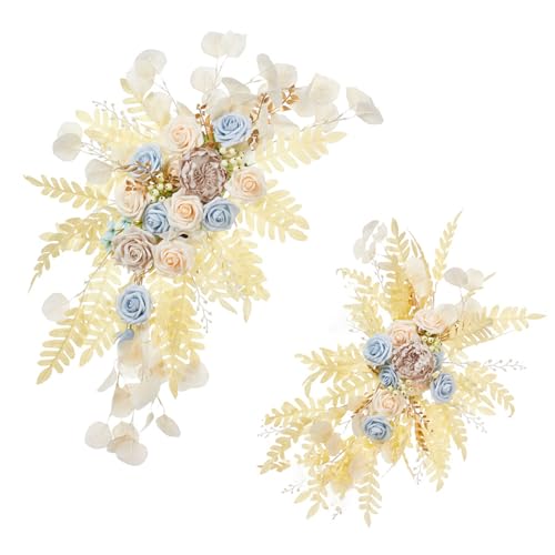 Jiqoe Elegante Seidenblumen-Girlande für Hochzeit, gewölbte Tür, künstliche Blumen, Arrangement für Zeremonie, Blumengirlanden, Ornament Jiqoe Elegante Seidenblumen-Girlande für Hochzeit, gewölbte Tür, künstliche Blumen, Arrangement für Zeremonie, Blumengirlanden, Ornament von Jiqoe